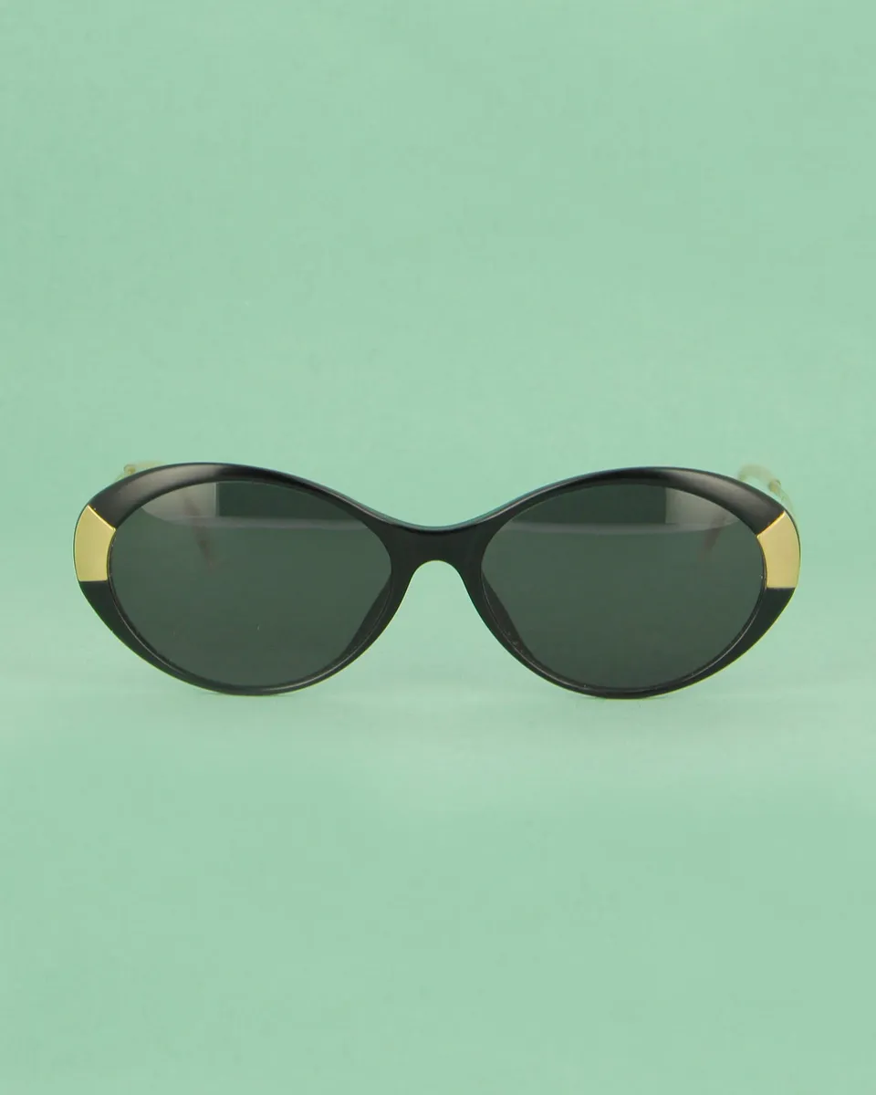 seconde-vue-black-gold-lunettes-de-soleil-ovale-noir-or image 1