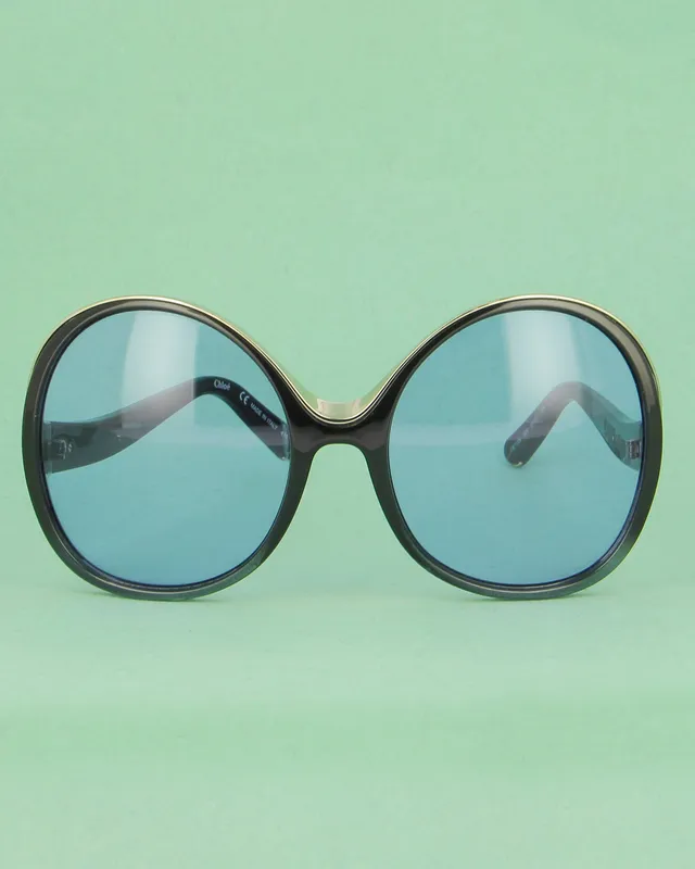chlo-ce71-lunettes-de-soleil-rondes-oversize-noires-bleues image 1