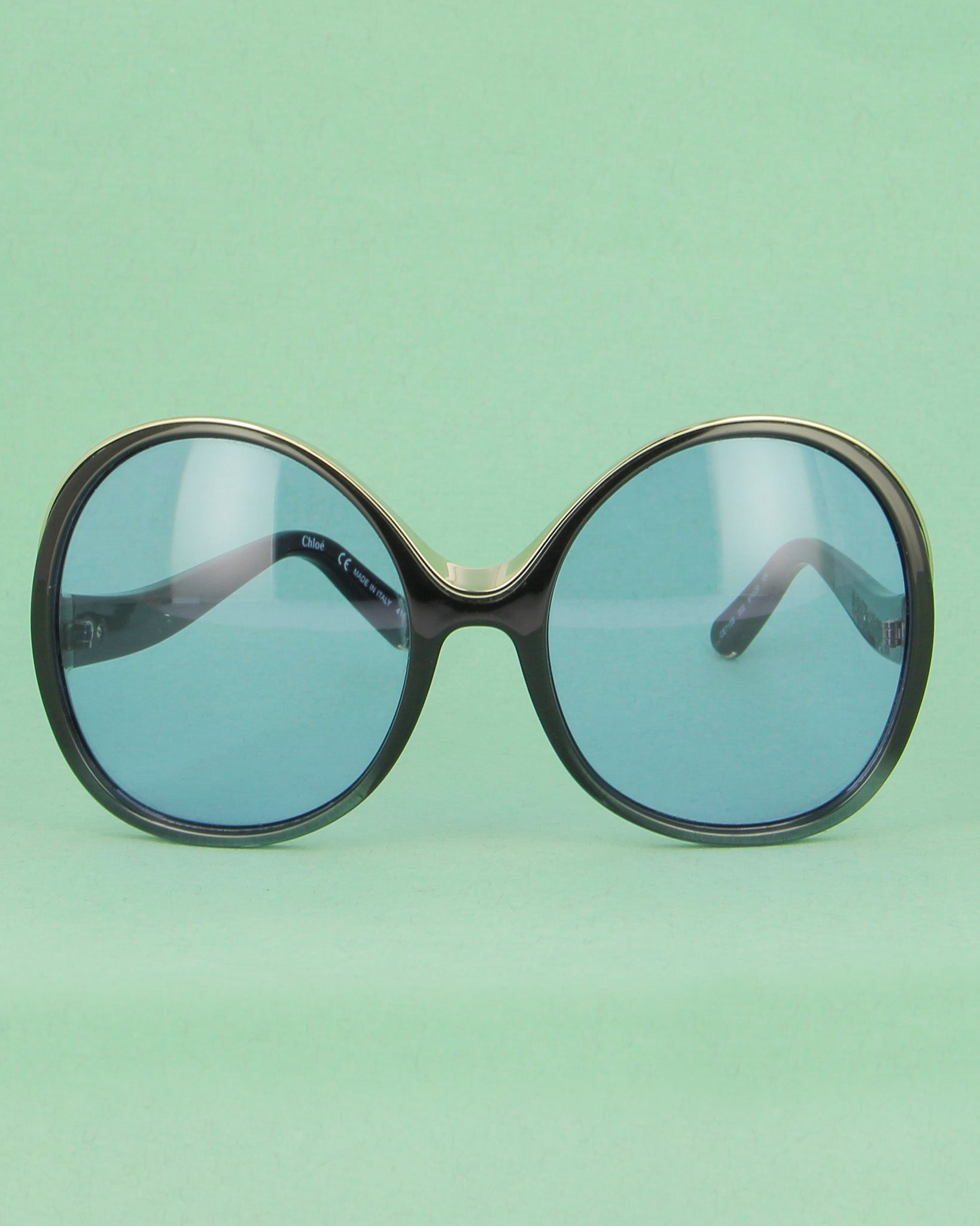 chlo-ce71-lunettes-de-soleil-rondes-oversize-noires-bleues image 1