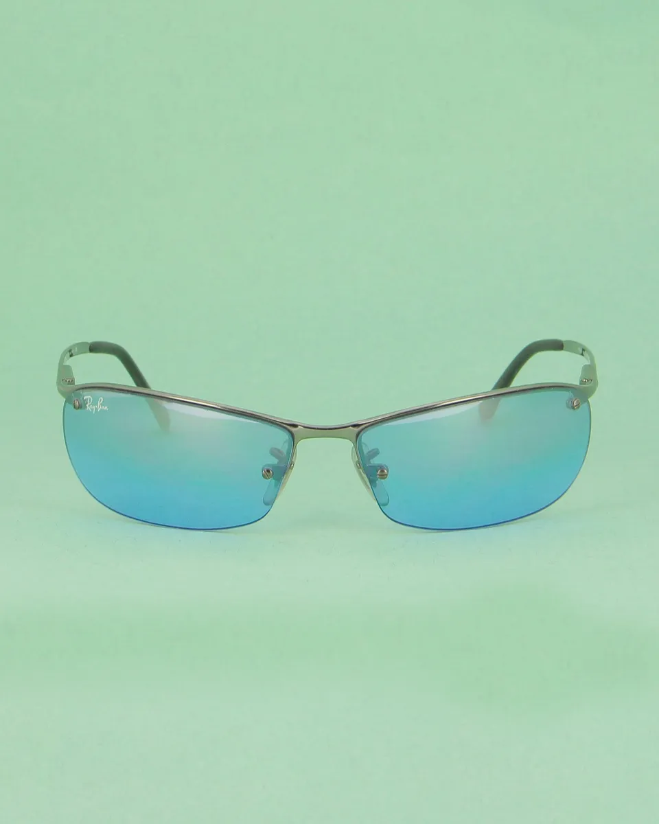 ray-ban-rb3186-lunettes-de-soleil-nylor-argent-verres-bleus image 1