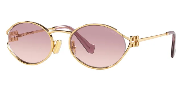 miu-miu-mu-52ys-lunettes-soleil-dor-e-ronde-femme image 1