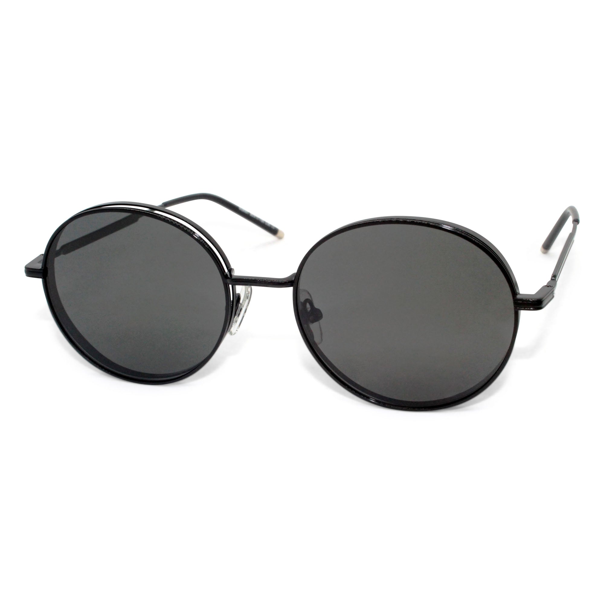 newlook-claudie-s32001-lunettes-de-soleil-rondes-noires-mixtes image 1