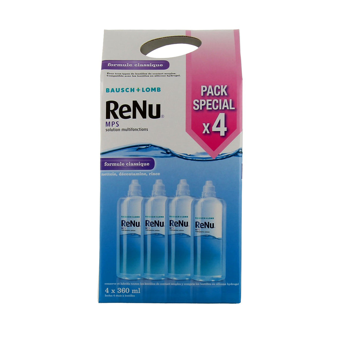 bausch-lomb-renu-mps-solution-lentilles-souples-4x360ml image 1