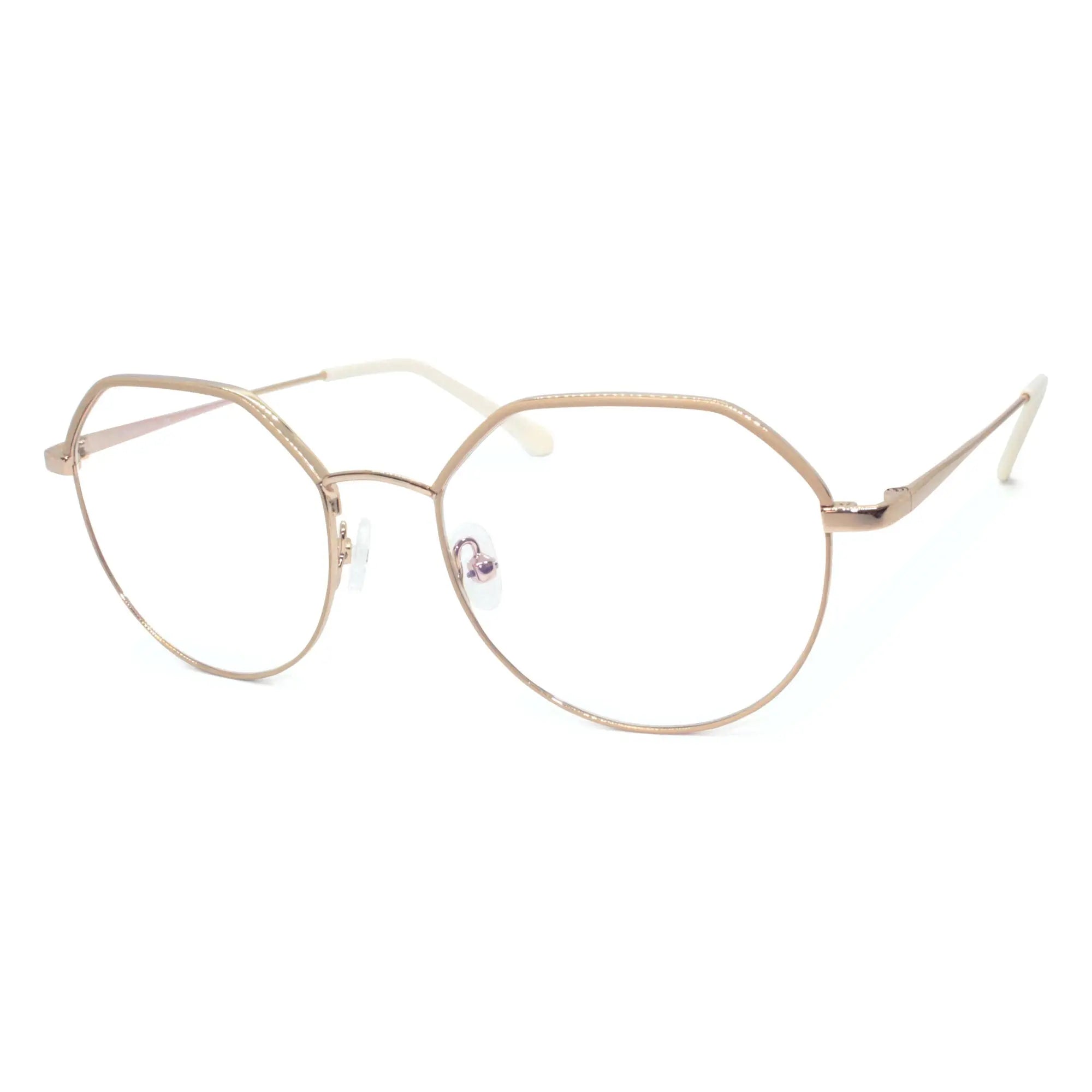 hugo-sb0037-lunettes-de-vue-marron-dor-octogonales image 2