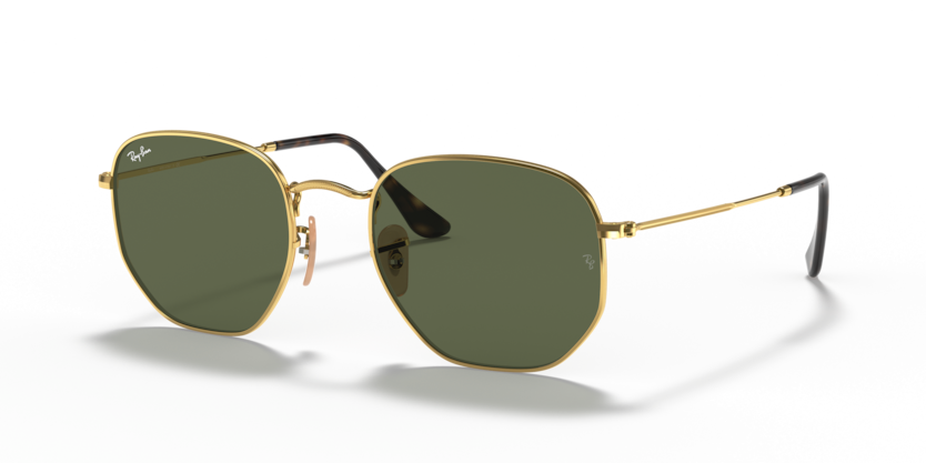 ray-ban-rb3548n-hexagonal-lunettes-soleil-dor image 2