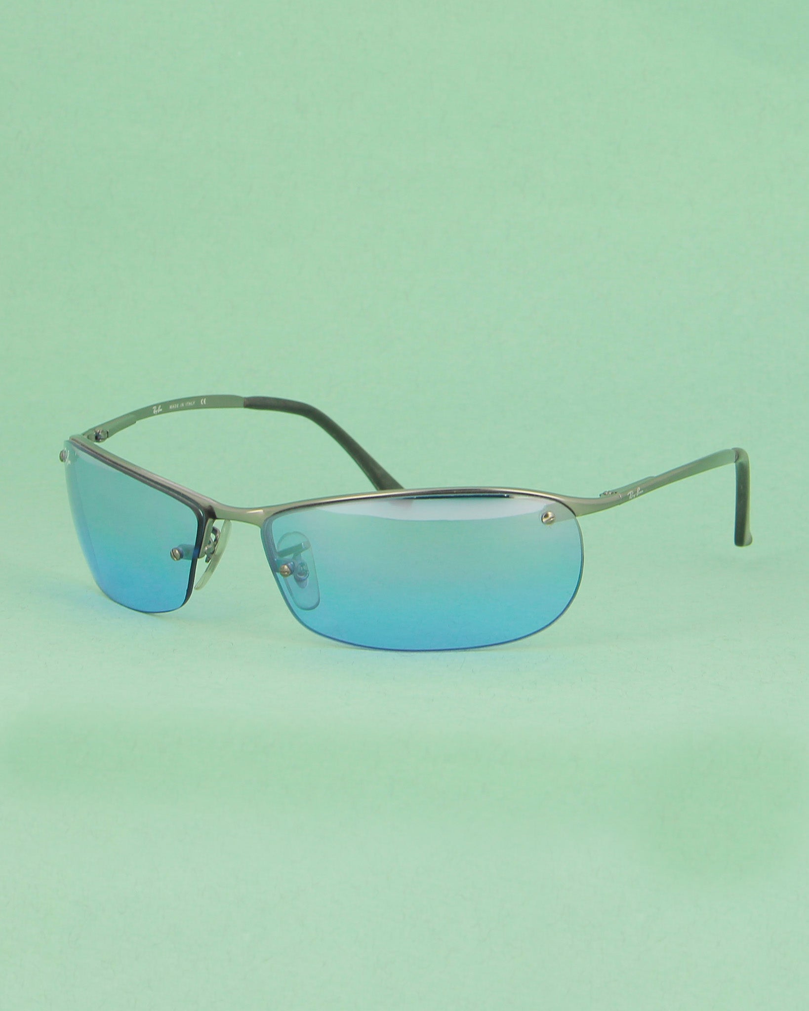 ray-ban-rb3186-lunettes-de-soleil-nylor-argent-verres-bleus image 3