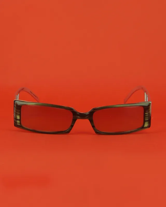 seconde-vue-for-noda-rio-lunettes-de-soleil-kaki-rectangulaires image 1