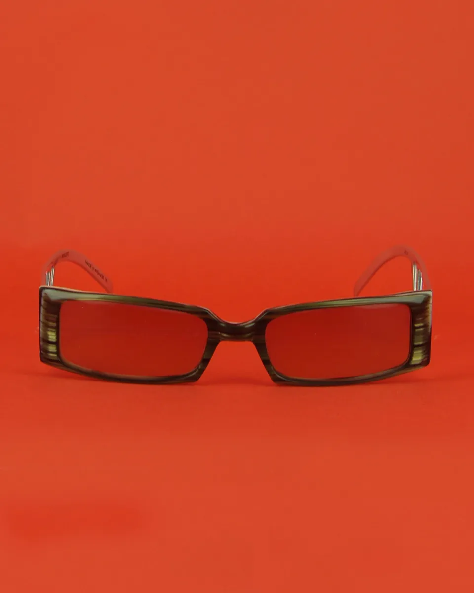 seconde-vue-for-noda-rio-lunettes-de-soleil-kaki-rectangulaires image 1