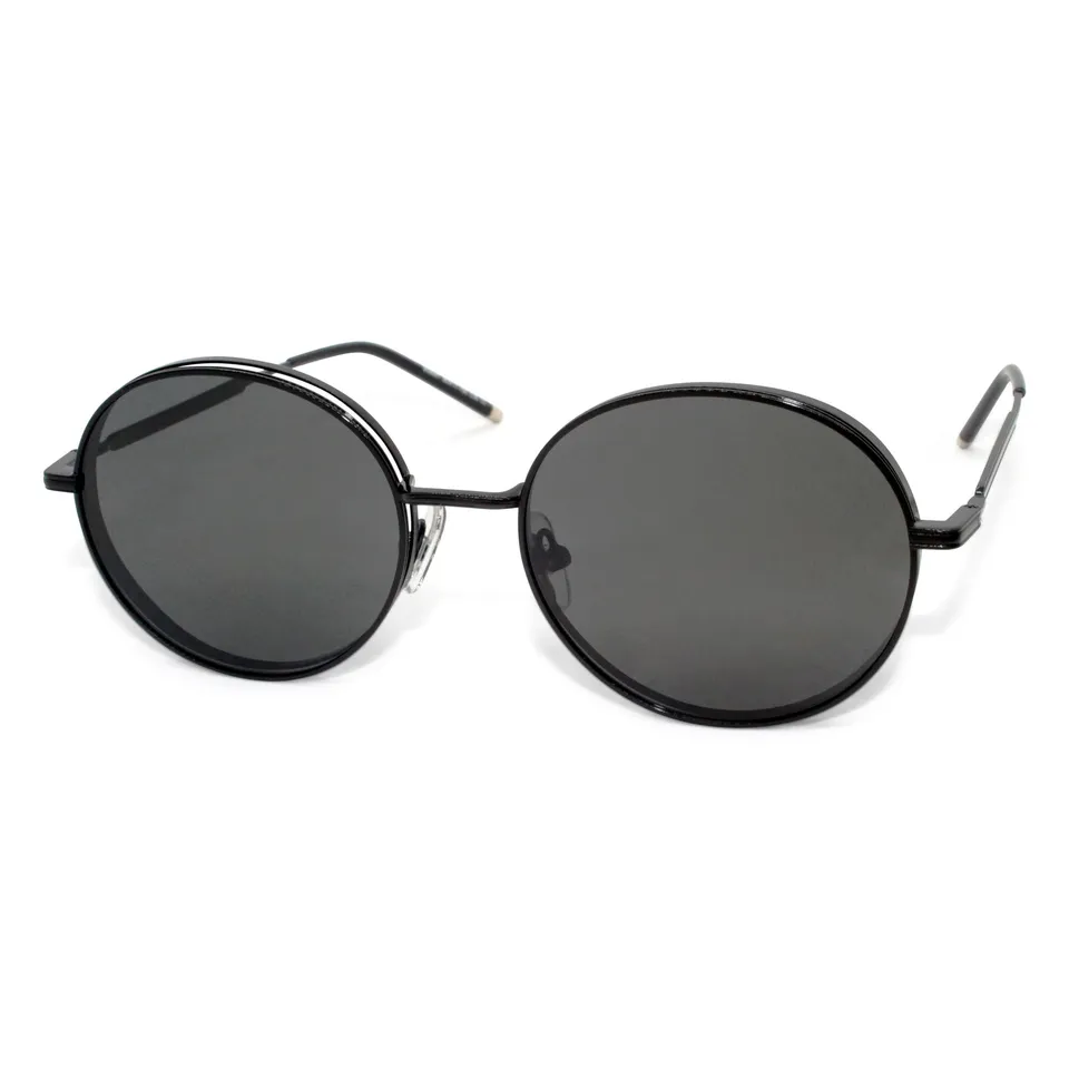 newlook-claudie-s32001-lunettes-de-soleil-rondes-noires-mixtes image 1