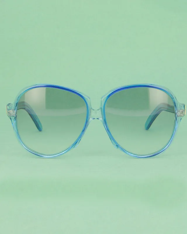yves-saint-laurent-gaude-lunettes-de-soleil-bleu-oversize image 1