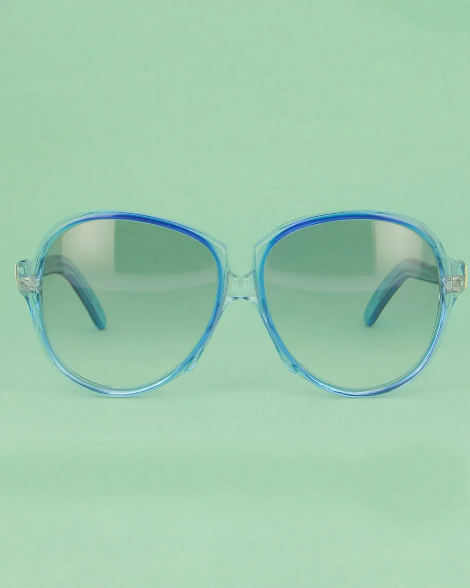 yves-saint-laurent-gaude-lunettes-de-soleil-bleu-oversize image 1