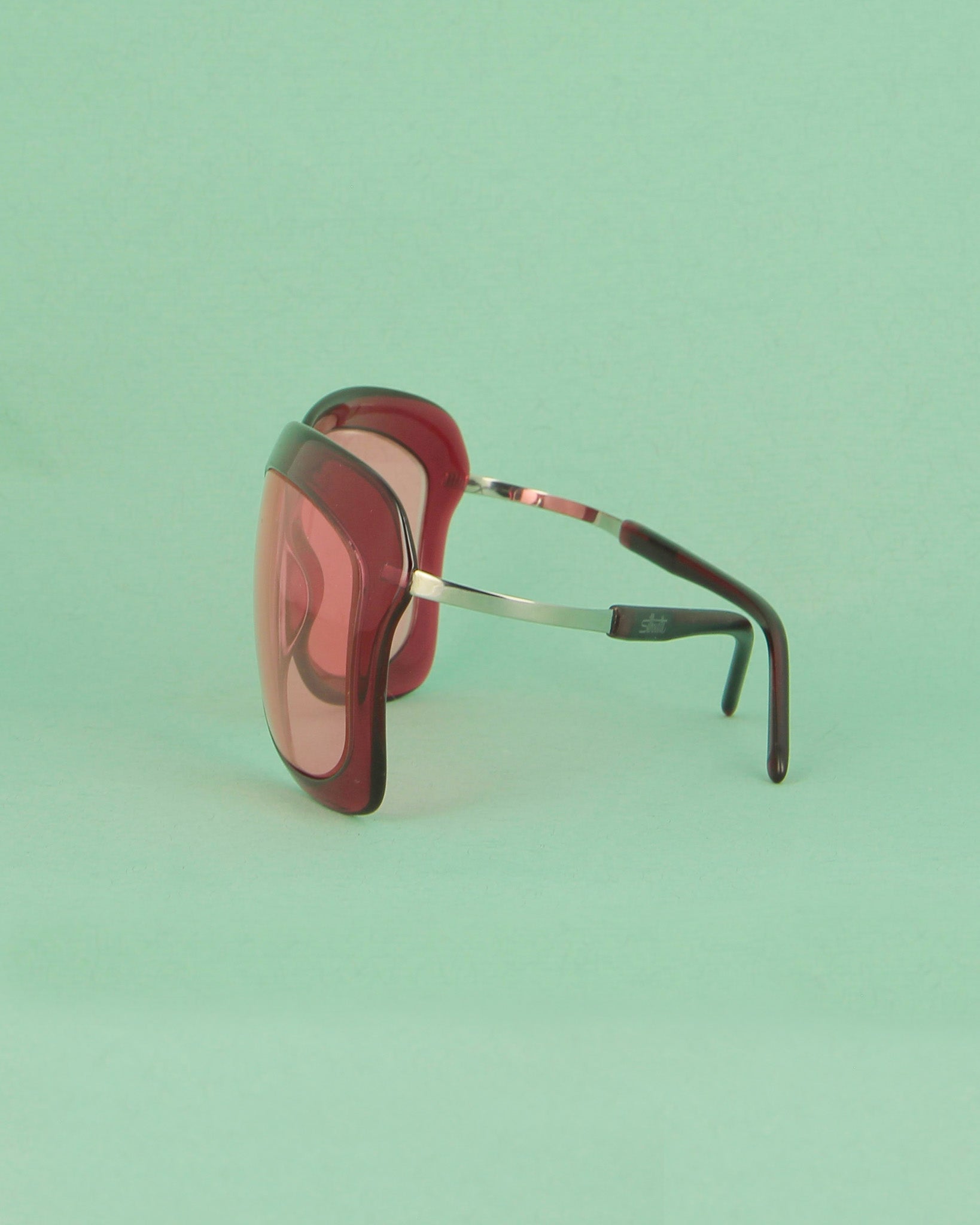silhouette-pink-lunettes-carr-es-bordeaux-verres-roses-vintage image 3