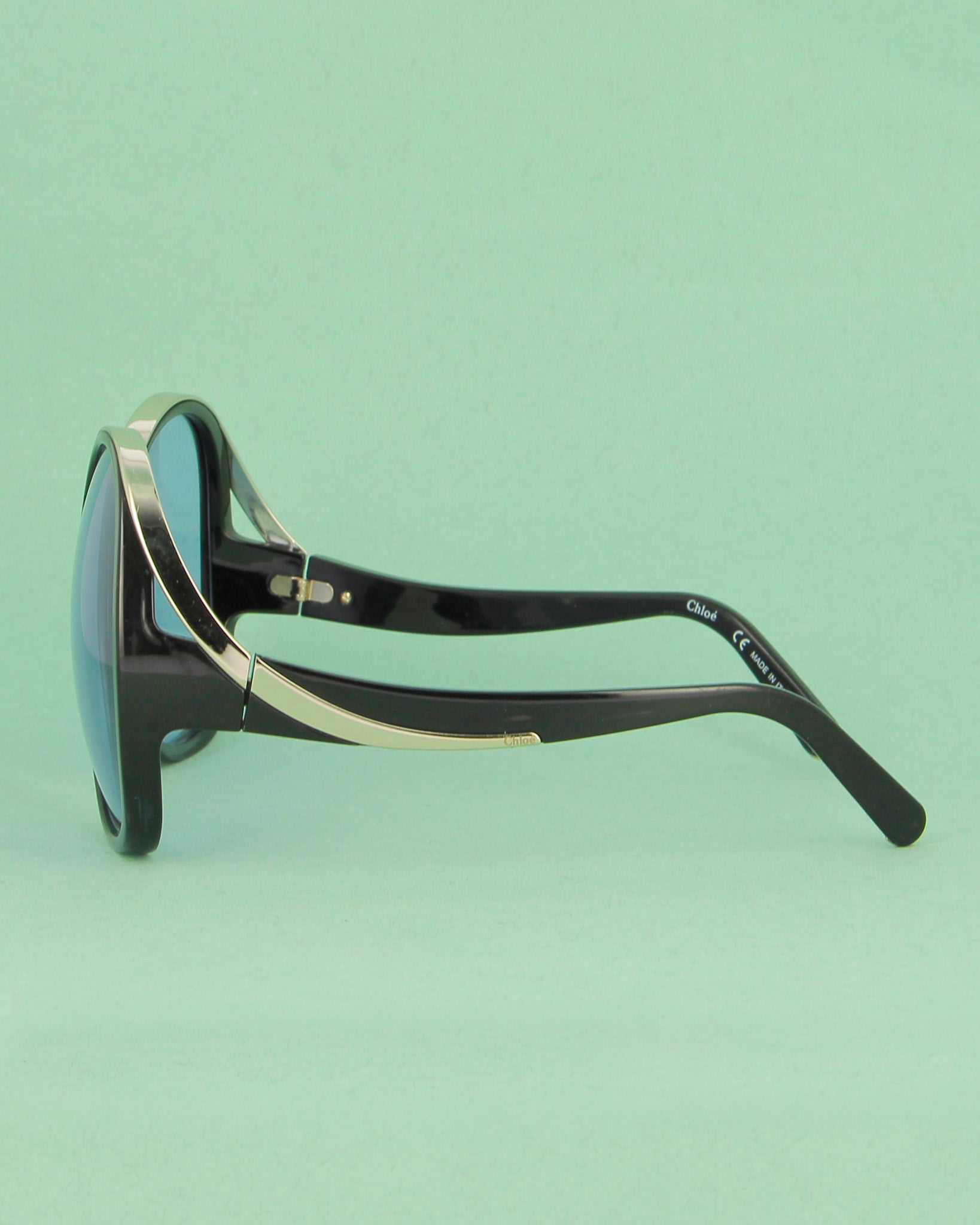 chlo-ce71-lunettes-de-soleil-rondes-oversize-noires-bleues image 3