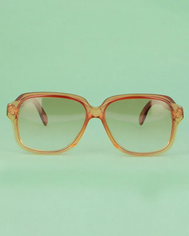 yves-saint-laurent-max-lunettes-rectangulaires-miel-verres-bruns image 1