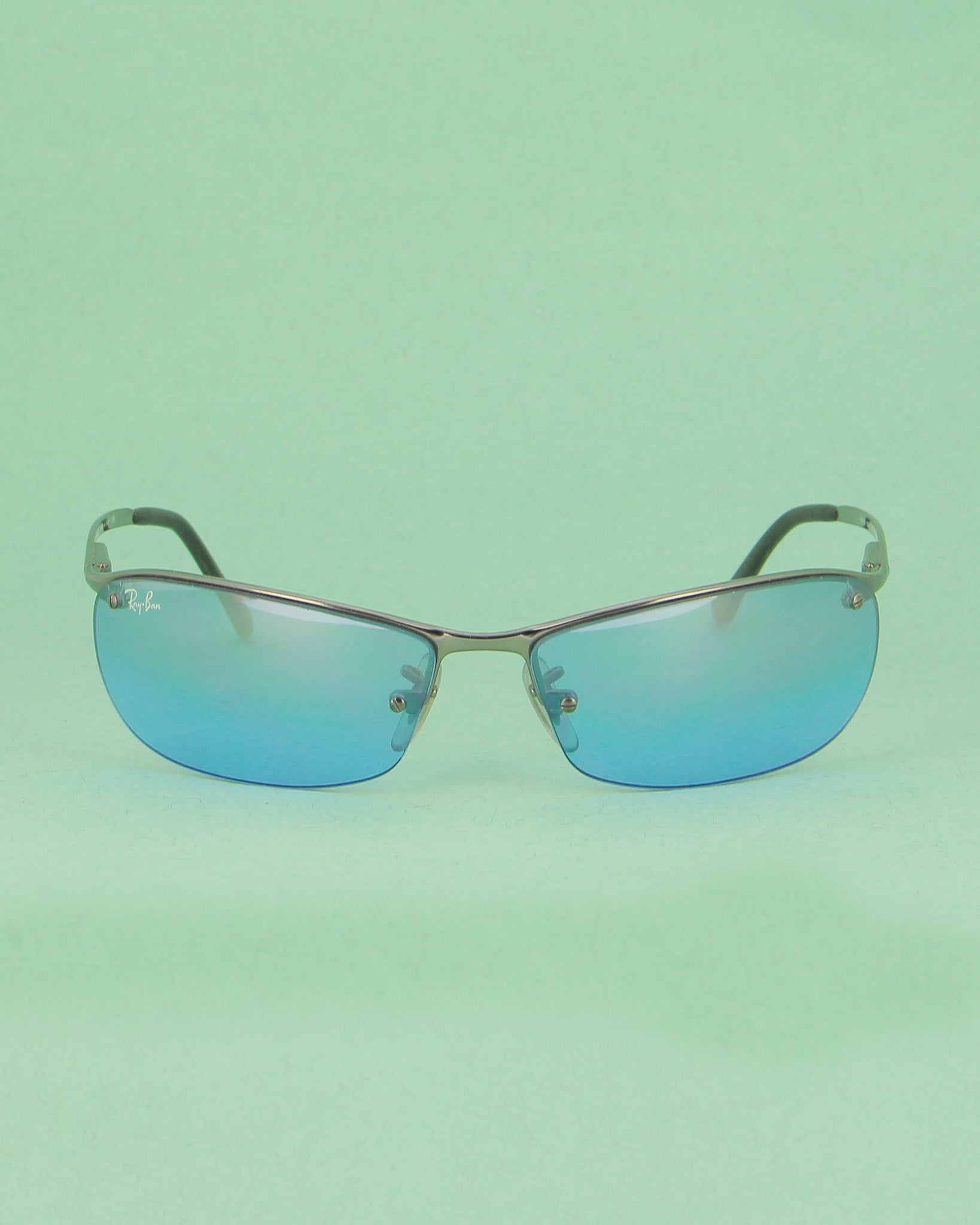 ray-ban-rb3186-lunettes-de-soleil-nylor-argent-verres-bleus image 1